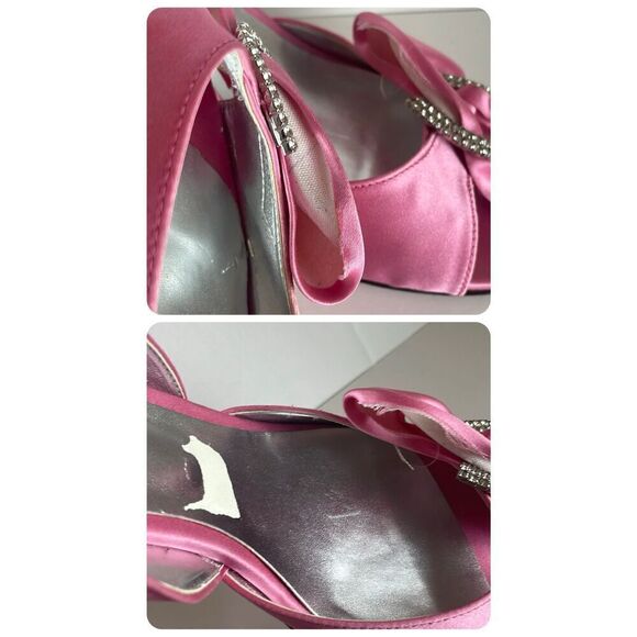 Jinny Kim Pink Satin D'Orsay Pumps 39.5 - Picture 7 of 16